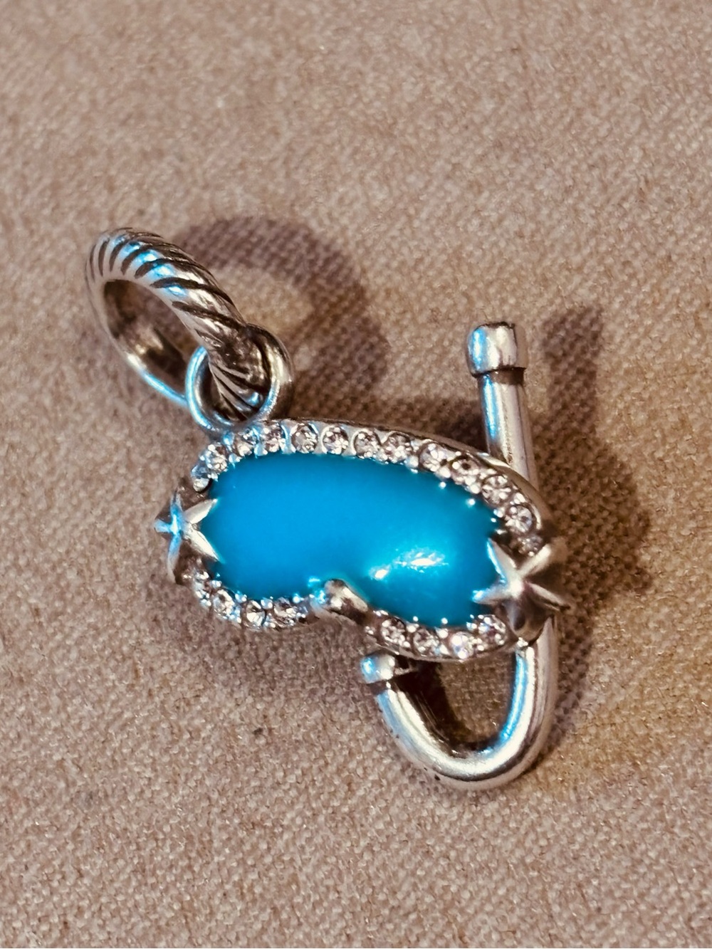 🆕Listing Brighton Snorkeling Mask charm Turquoise enamel Crystal accents Retired